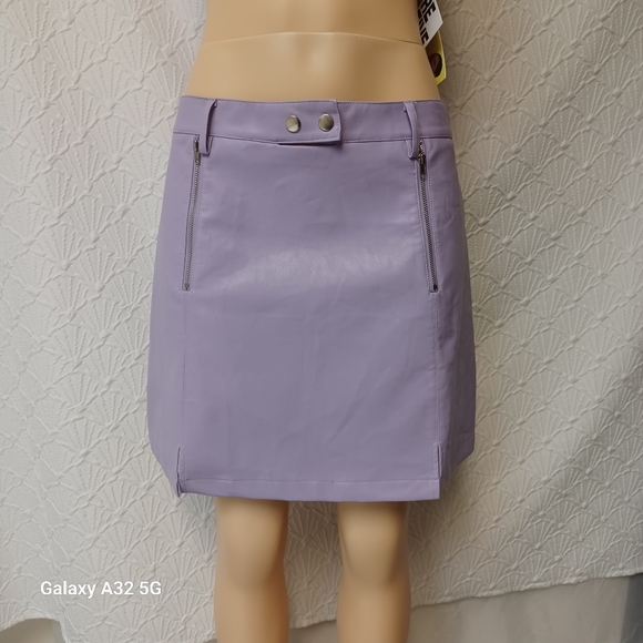 Miami For Francesca.s Size L Purple A-Line Mini Skirt with Slit - Picture 9 of 13
